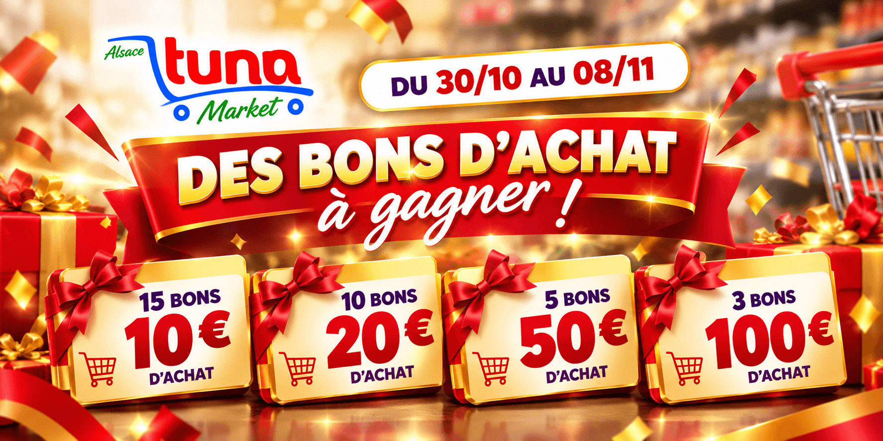 Bons d’achat festifs au supermarché